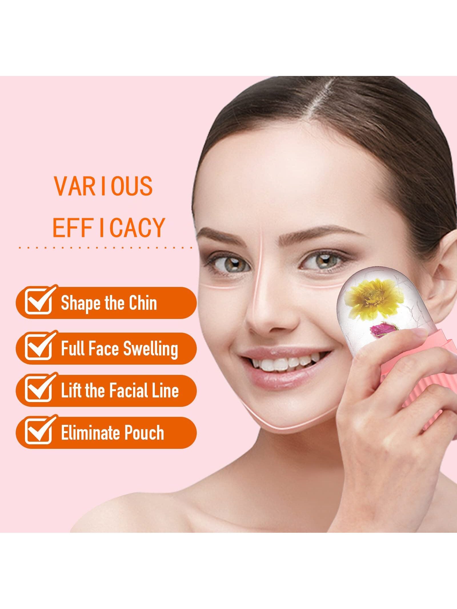 1Pc Striped Facial Ice Roller