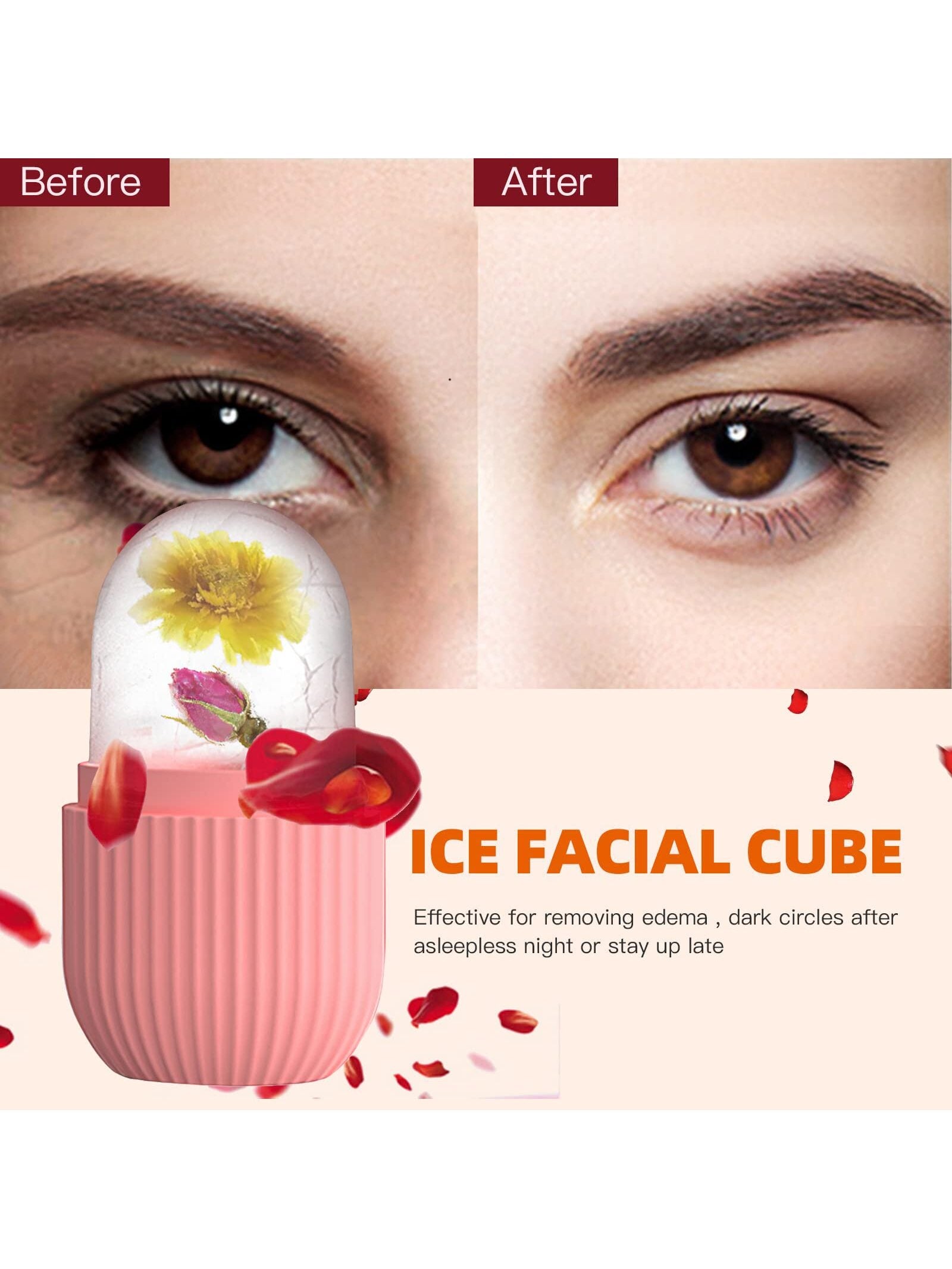 1Pc Striped Facial Ice Roller