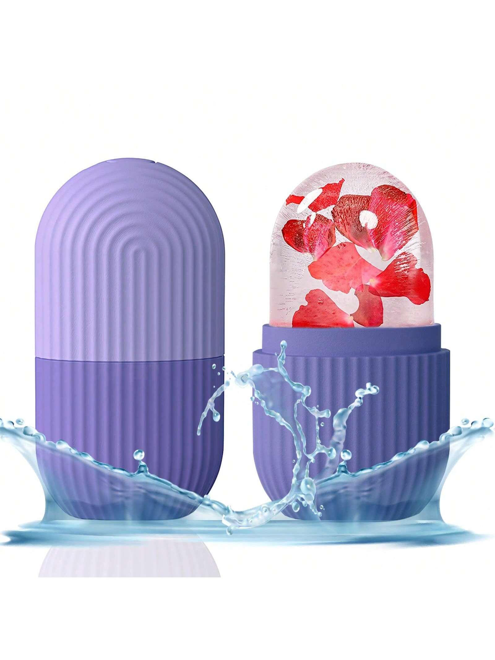 1Pc Striped Facial Ice Roller