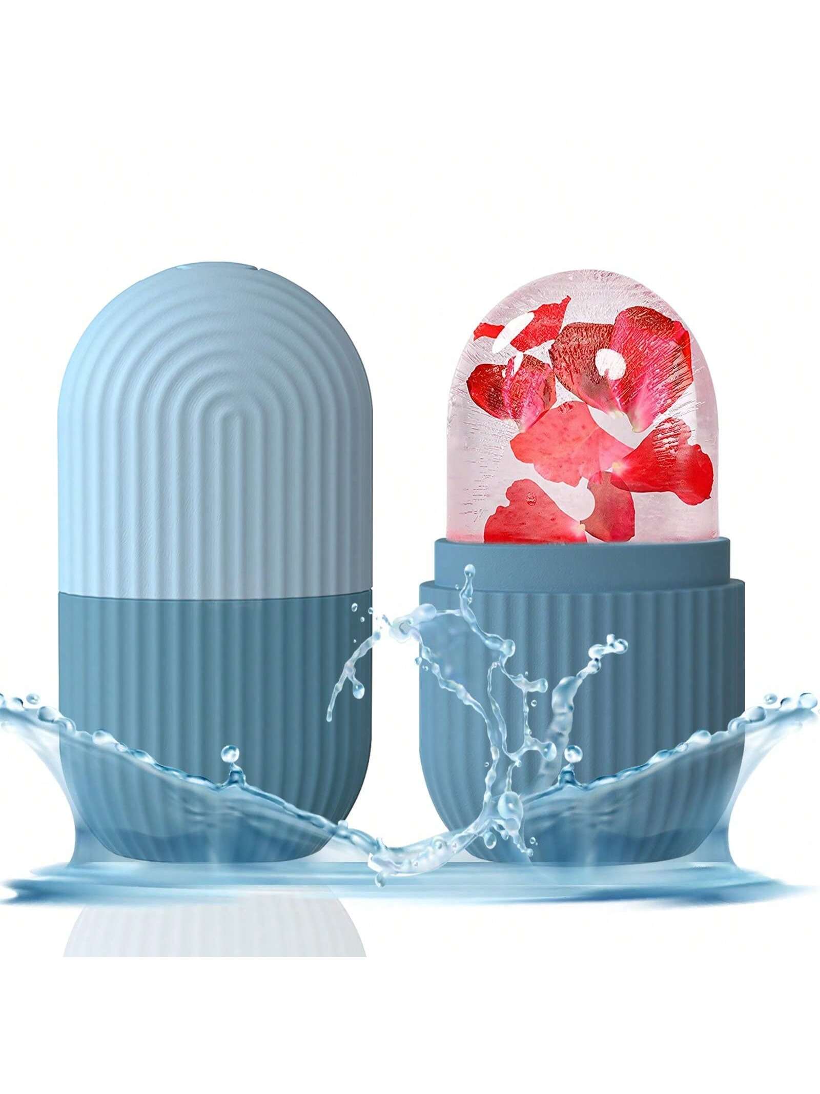 1Pc Striped Facial Ice Roller