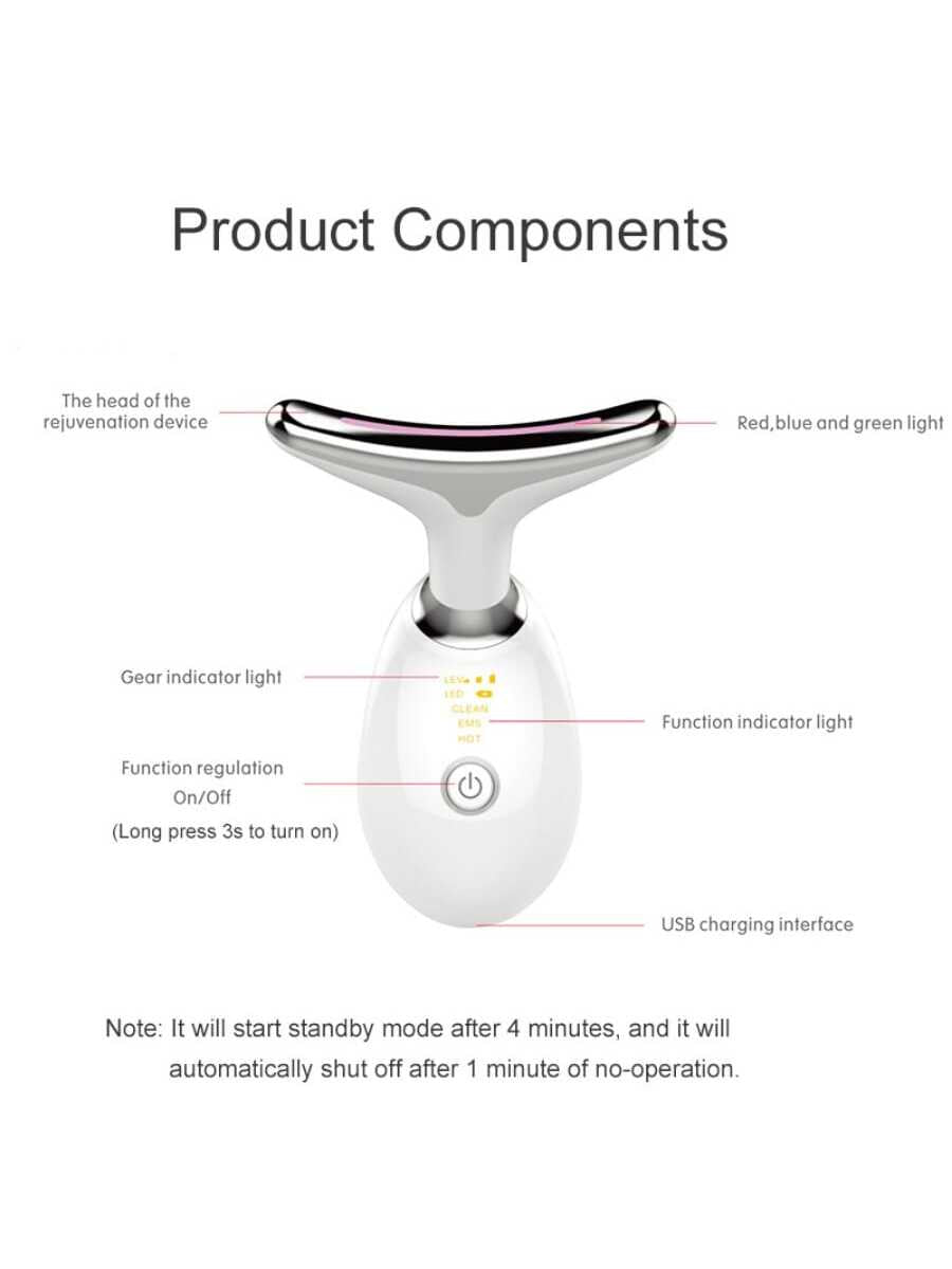 Neck Face Beauty Device LED Photon Skin Care Tool Tighten Double Chin Smooth Wrinkles Face Lifting Massager Neck Face Massager Gift for Women