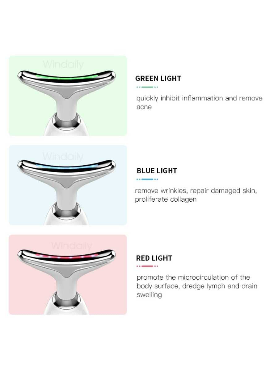 Neck Face Beauty Device LED Photon Skin Care Tool Tighten Double Chin Smooth Wrinkles Face Lifting Massager Neck Face Massager Gift for Women