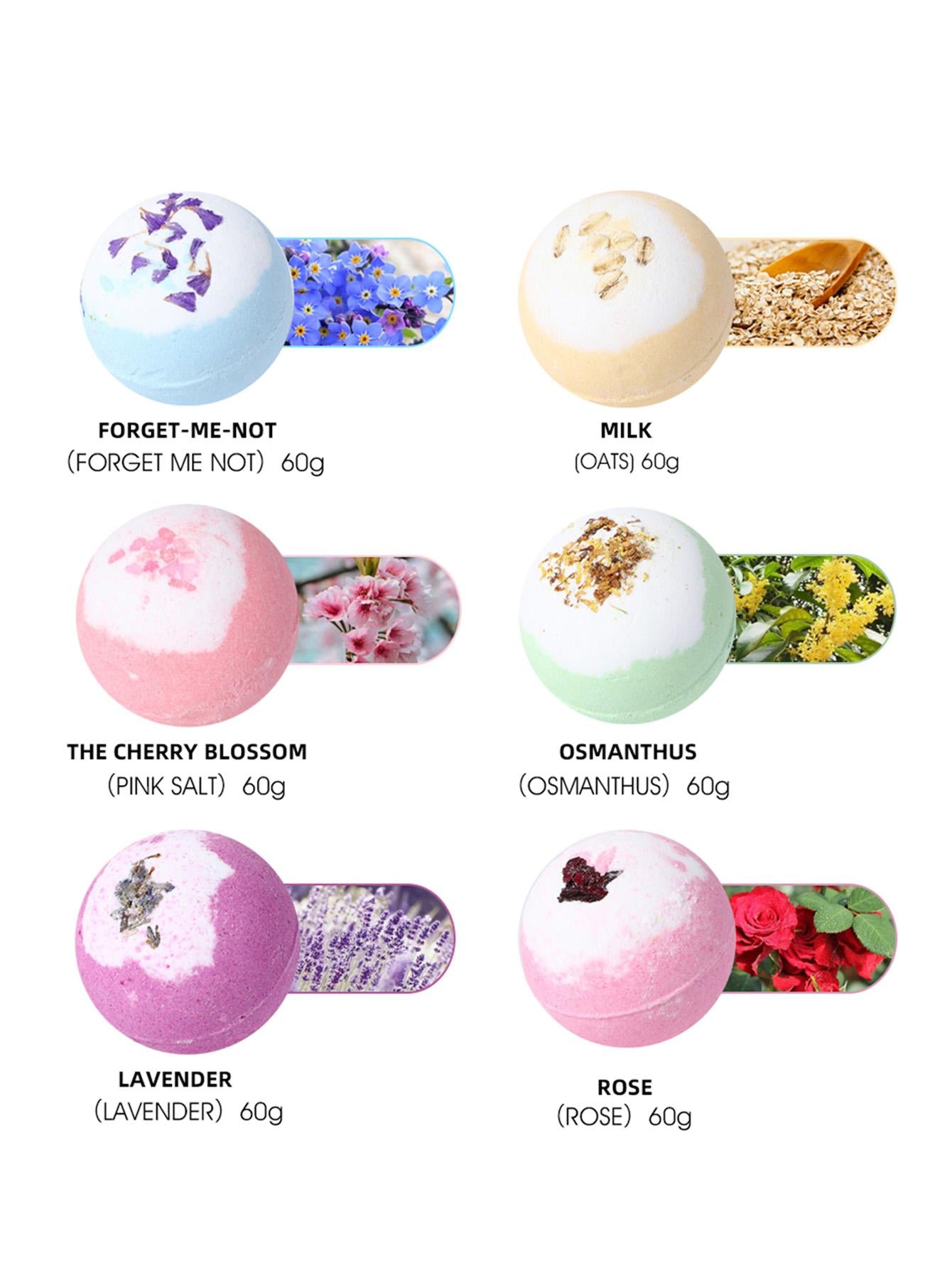 Bath Bombs with Dry Flower Bath Bombs Gift Set for Women Relaxation