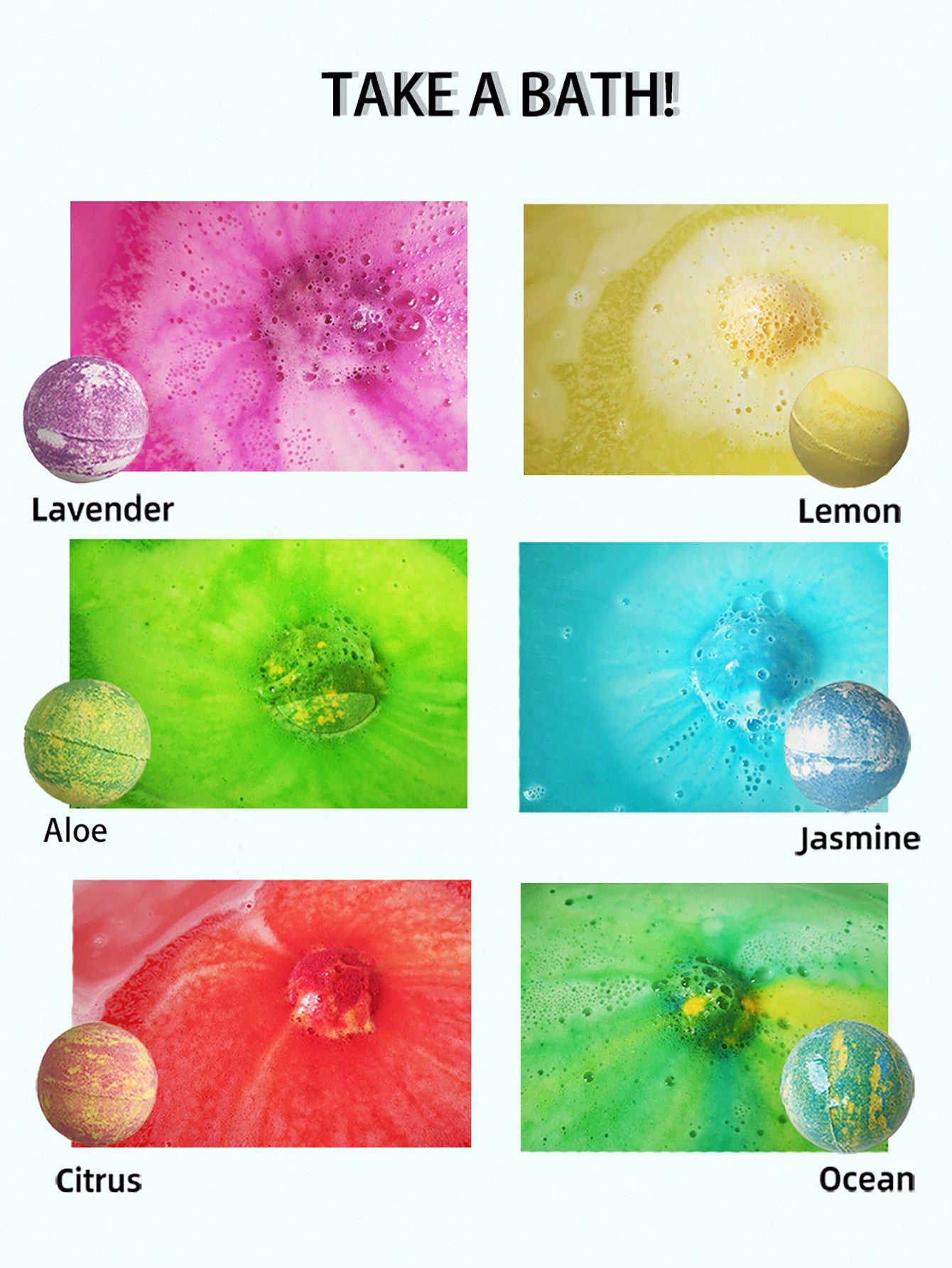 Bath Bombs for Women - 6 Natural Bath Bombs with Essential Oils and Moisturizing Shea Butter- Bath Bombs Gift Set for Relaxation and Calmness - Gift for Mom,Wife,Men,Kids