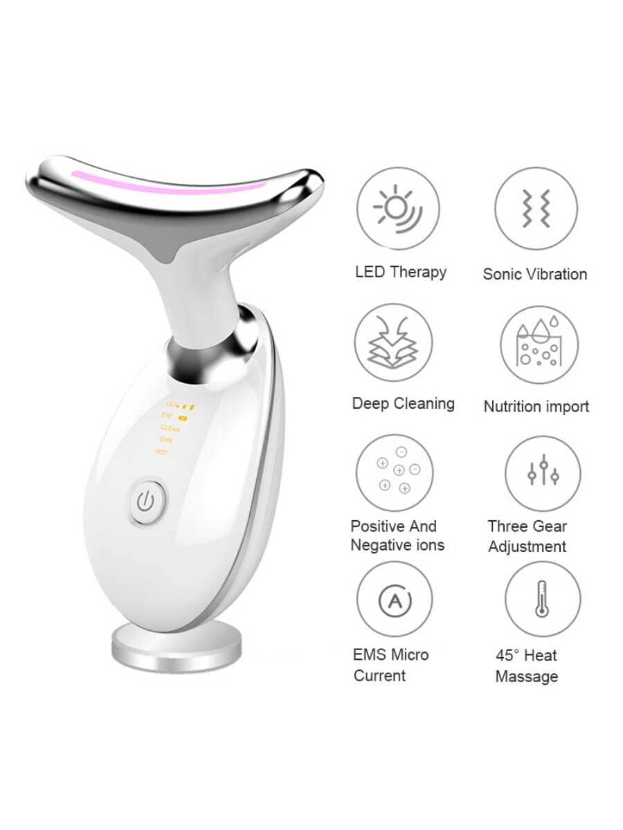 Neck Face Beauty Device LED Photon Skin Care Tool Tighten Double Chin Smooth Wrinkles Face Lifting Massager Neck Face Massager Gift for Women