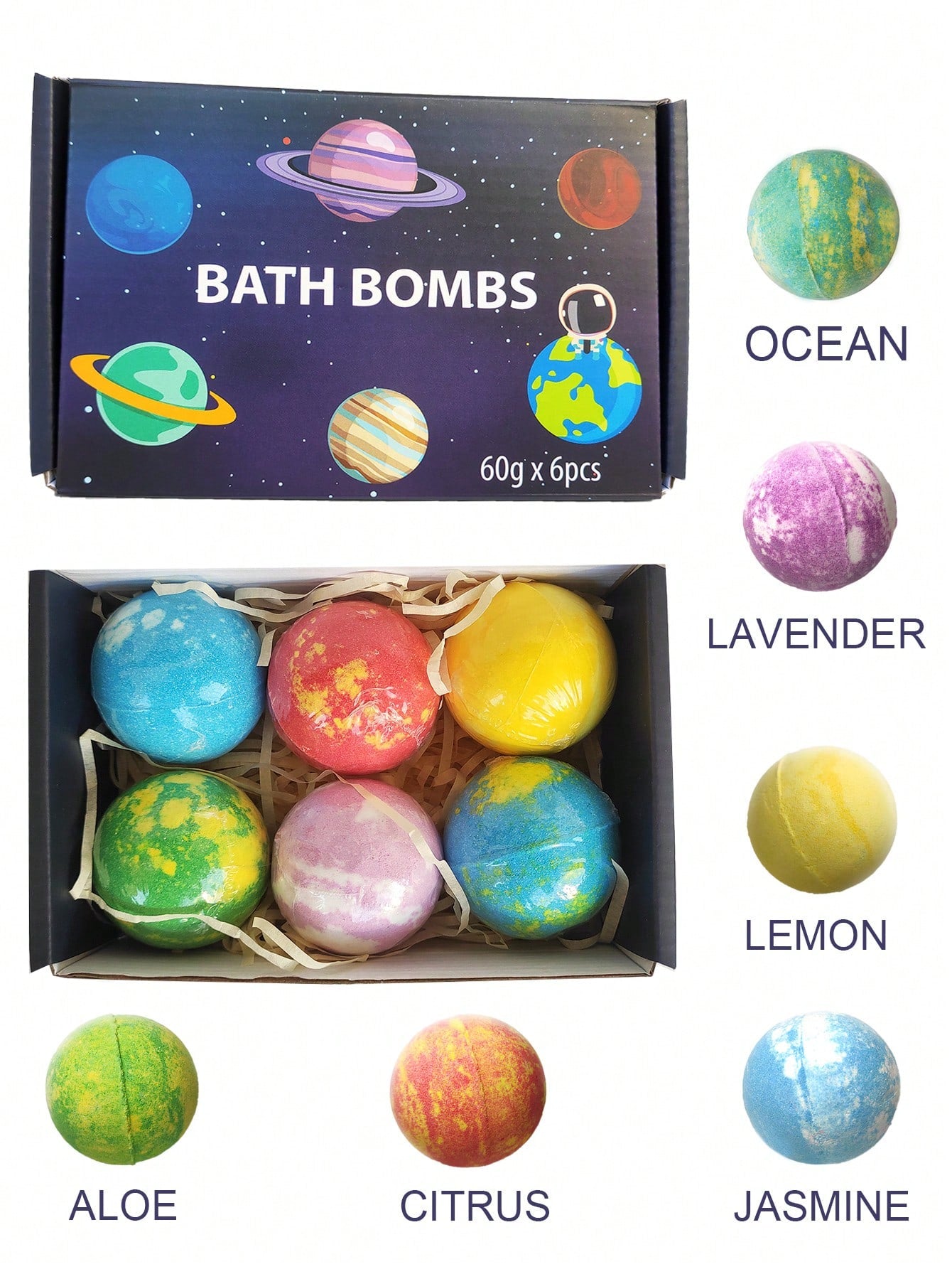 Bath Bombs for Women - 6 Natural Bath Bombs with Essential Oils and Moisturizing Shea Butter- Bath Bombs Gift Set for Relaxation and Calmness - Gift for Mom,Wife,Men,Kids
