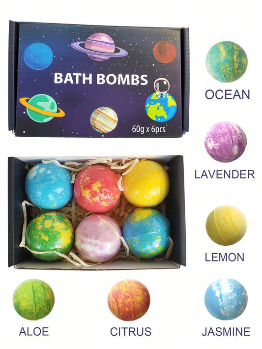 Bath Bombs for Women - 6 Natural Bath Bombs with Essential Oils and Moisturizing Shea Butter- Bath Bombs Gift Set for Relaxation and Calmness - Gift for Mom,Wife,Men,Kids