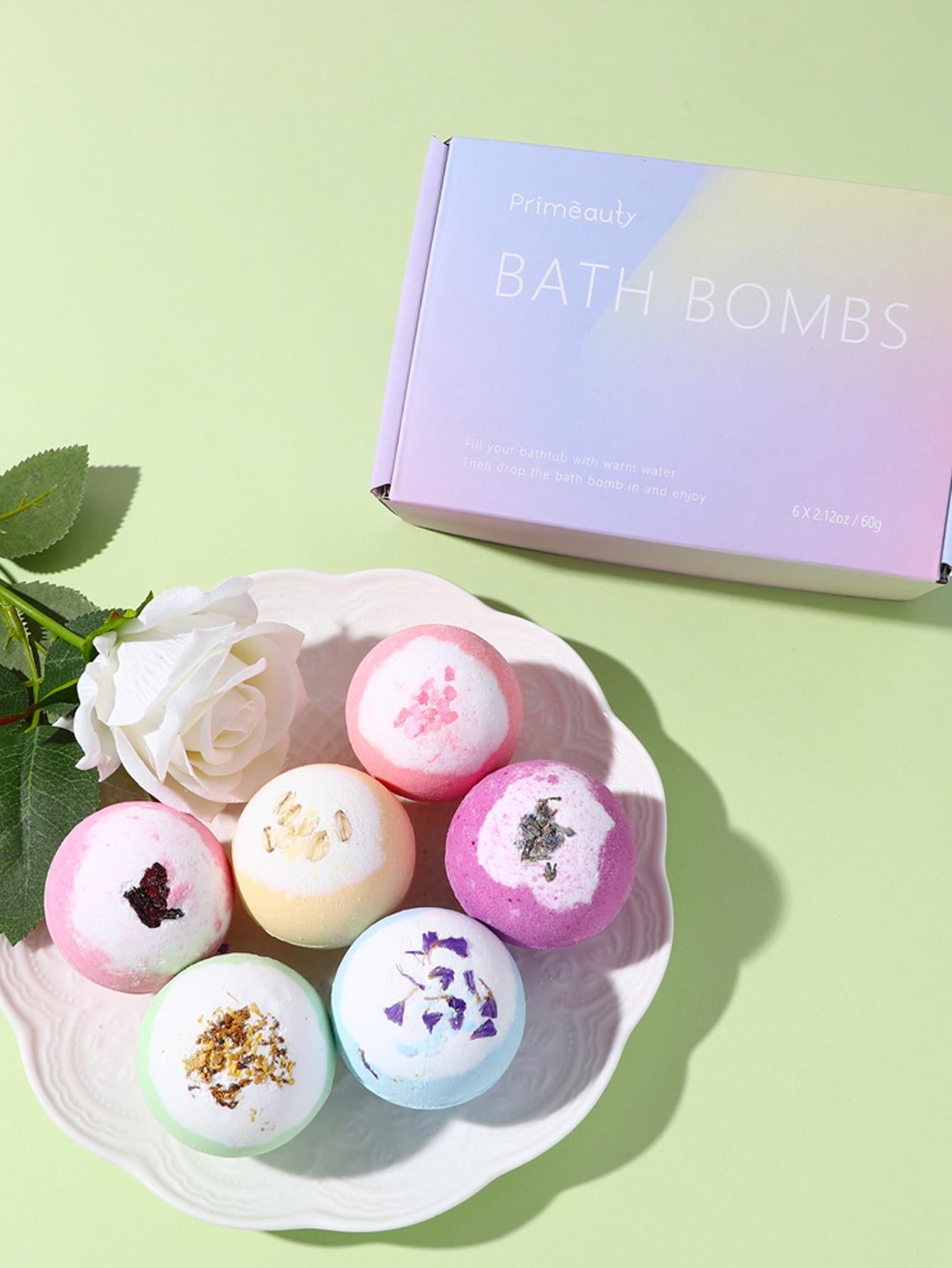 Bath Bombs with Dry Flower Bath Bombs Gift Set for Women Relaxation