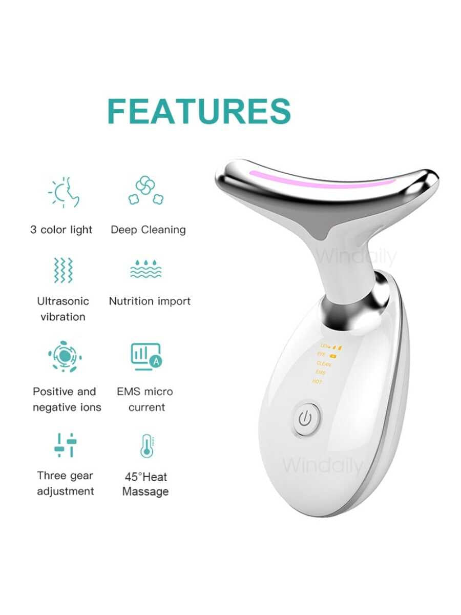 Neck Face Beauty Device LED Photon Skin Care Tool Tighten Double Chin Smooth Wrinkles Face Lifting Massager Neck Face Massager Gift for Women