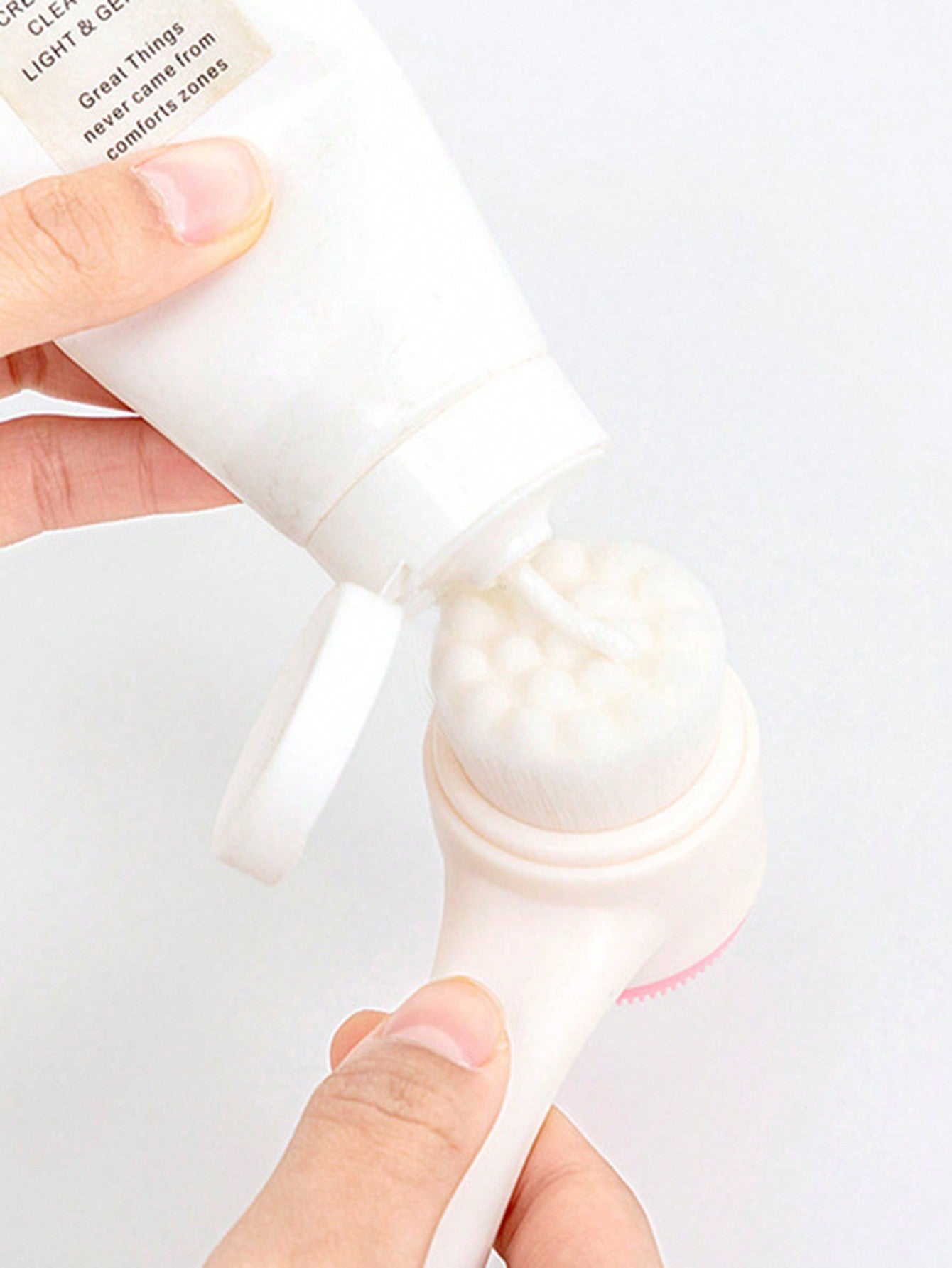 2 in 1 Face Cleansing Brush, 1Pc Facial Cleansing Exfoliating Brush with Ultra Fine Soft Pore Deep Cleansing Silicone Double Side Face Wash Scrub Brush for Massaging, Skincare Makeup Removal