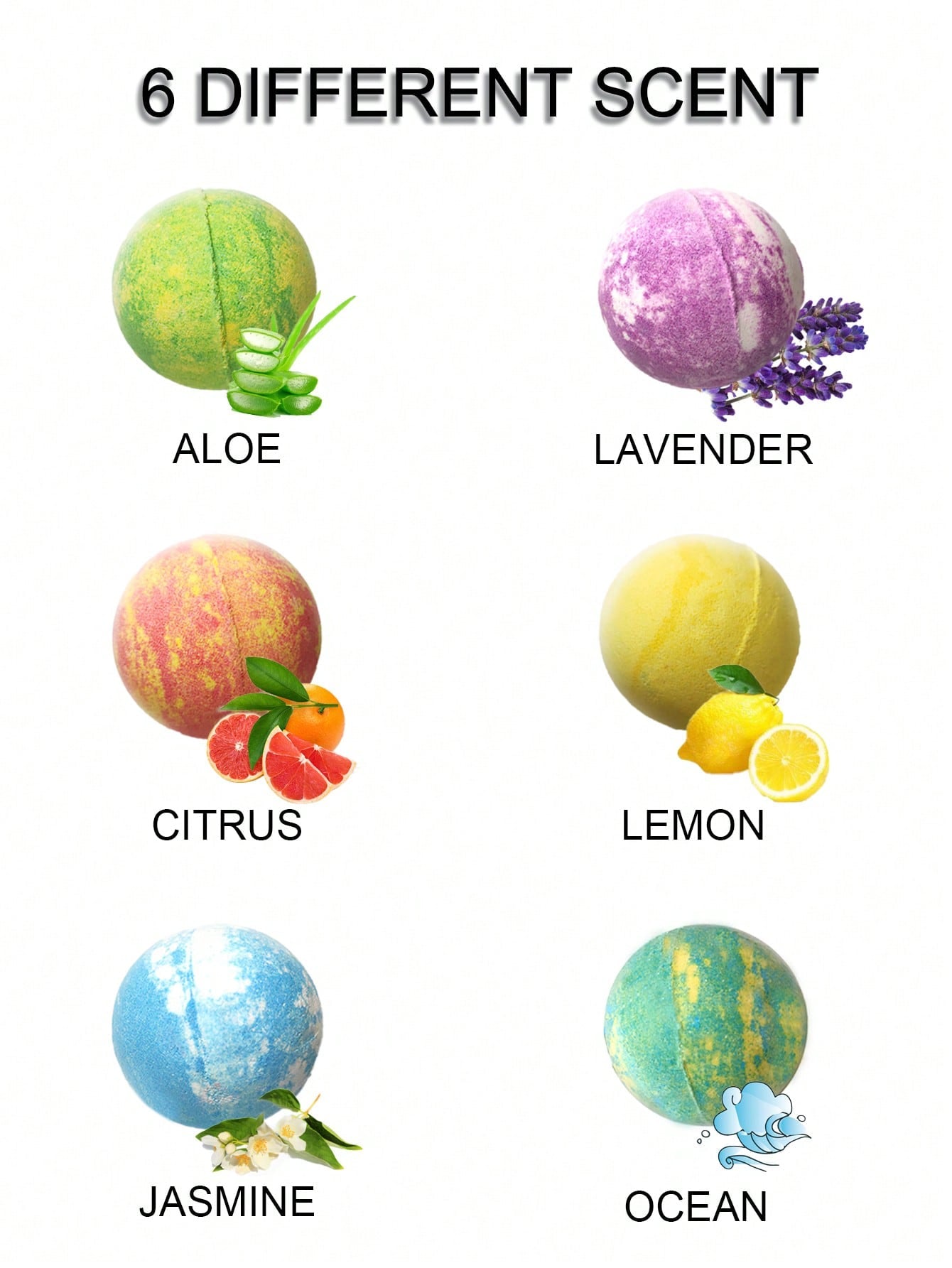 Bath Bombs for Women - 6 Natural Bath Bombs with Essential Oils and Moisturizing Shea Butter- Bath Bombs Gift Set for Relaxation and Calmness - Gift for Mom,Wife,Men,Kids